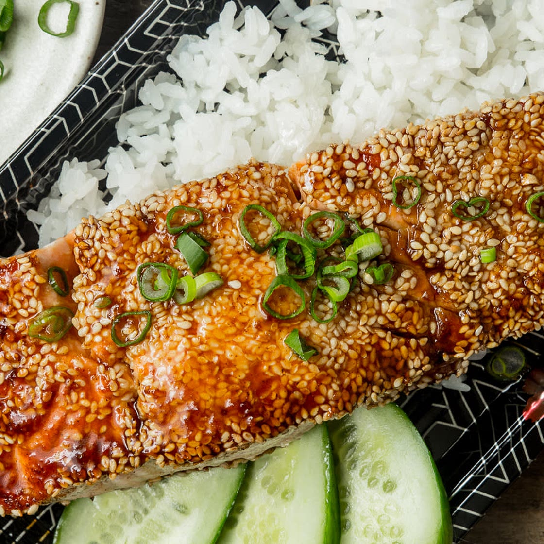 Sesame Crusted Teriyaki Salmon