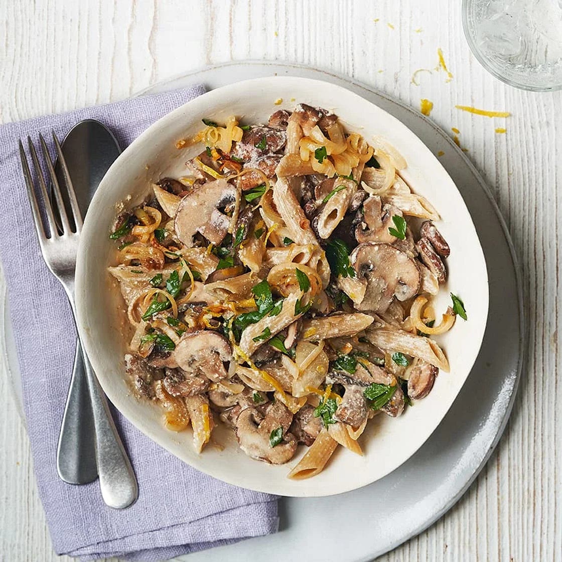 Creamy mushroom & miso pasta