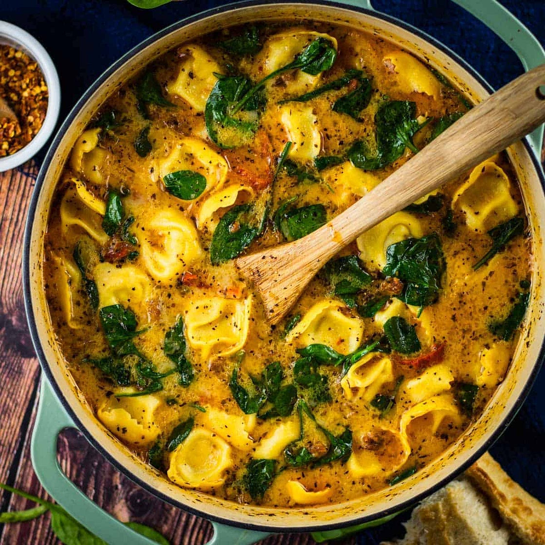 Creamy Sausage Tortellini Soup