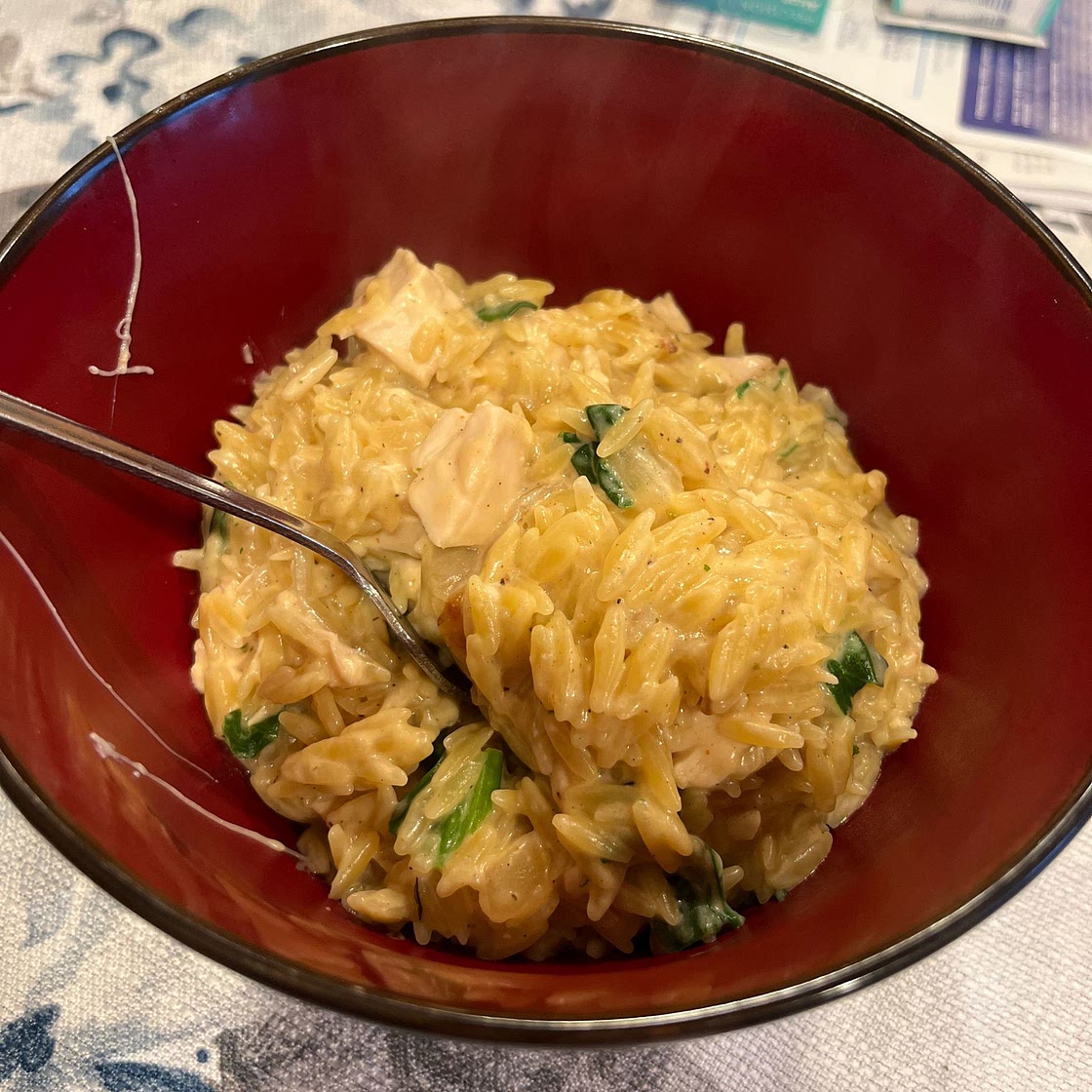 Creamy Spinach Parmesan Orzo