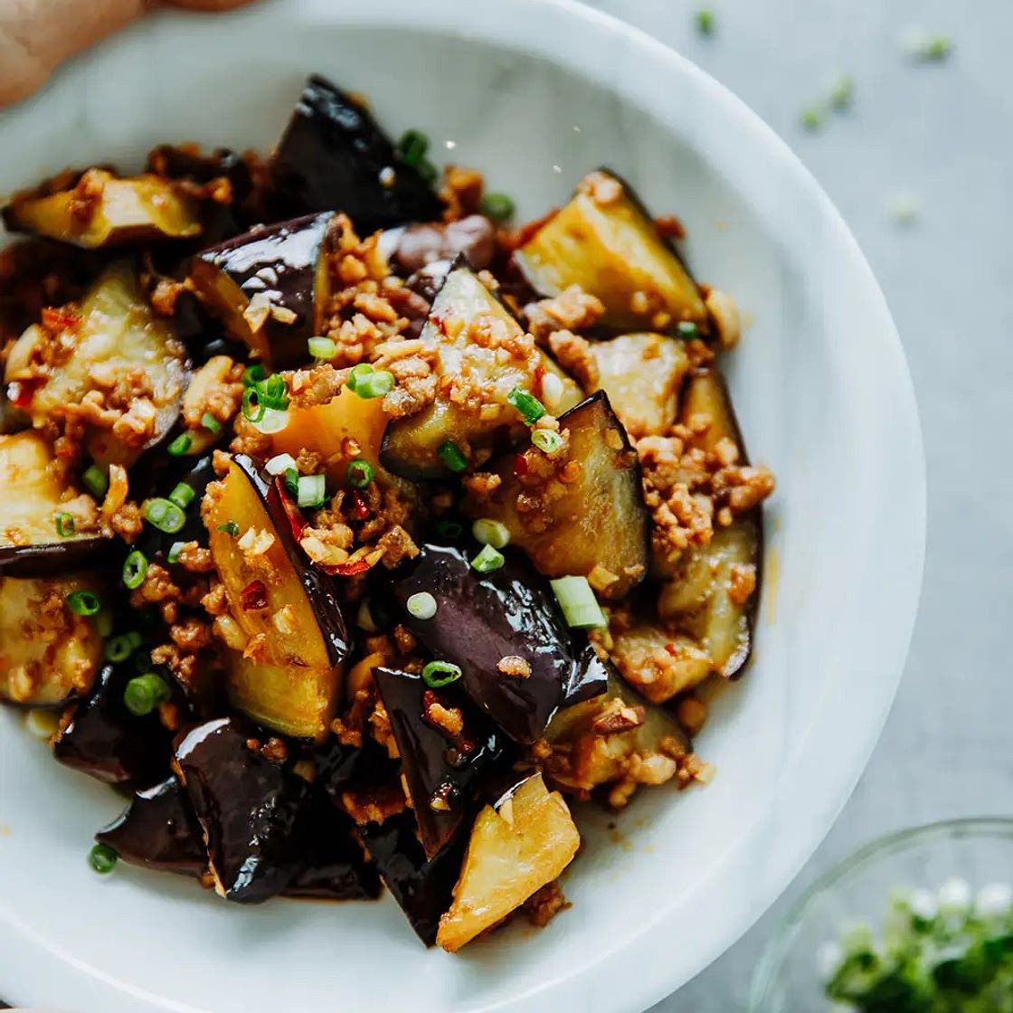 Chinese Eggplants with Minced Pork