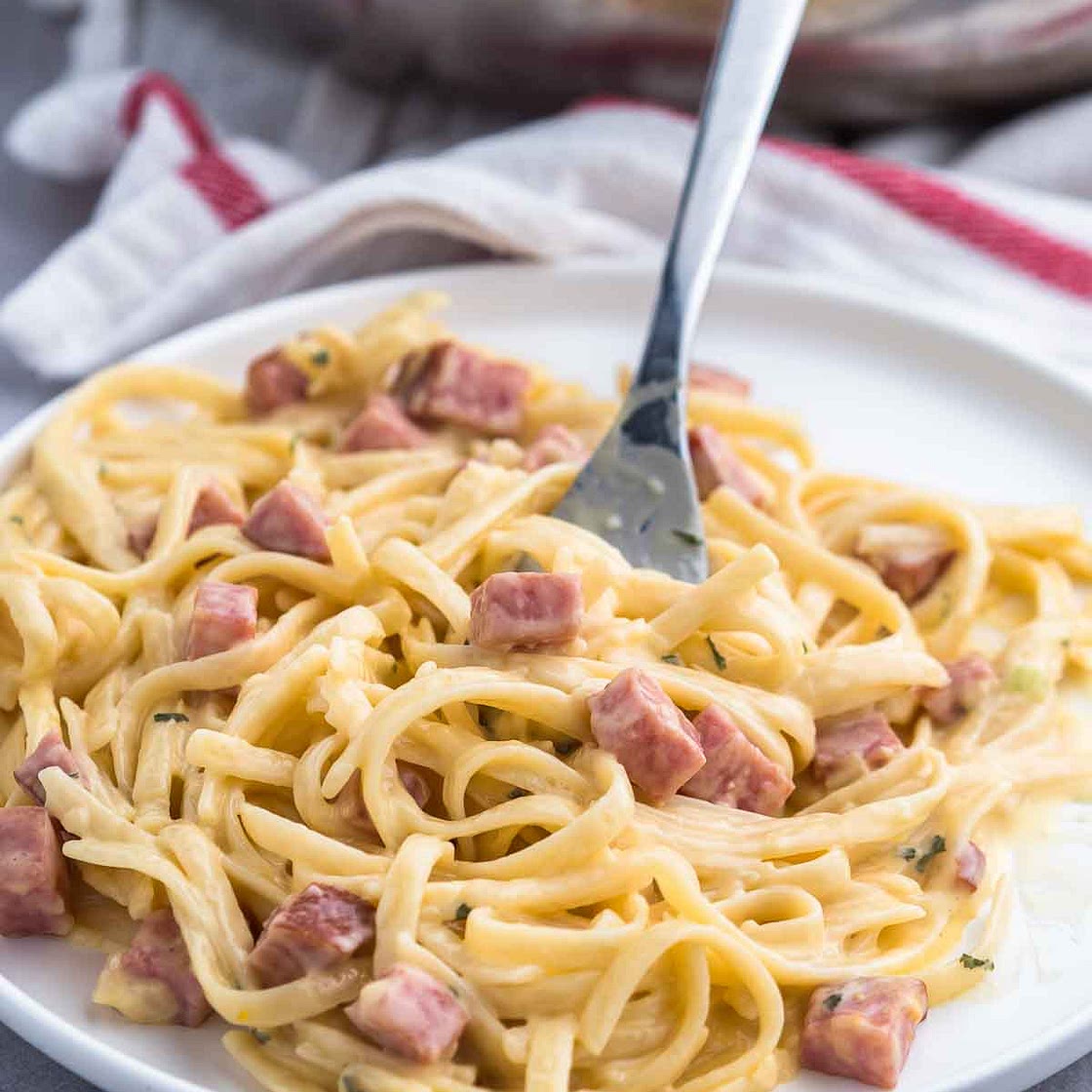 Creamy Ham and Cheese Pasta
