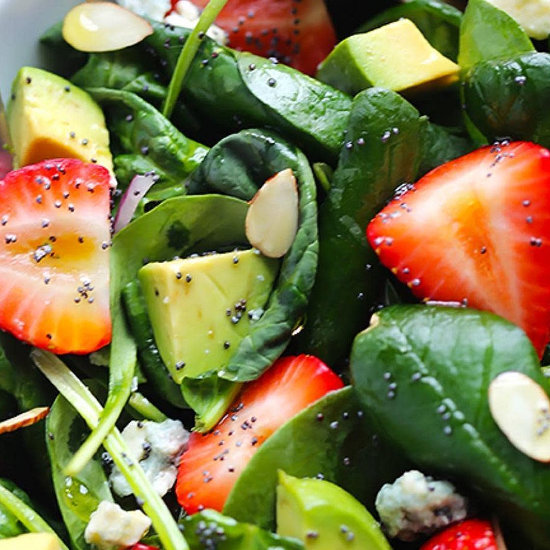 Avocado, Strawberry, and Spinach Salad