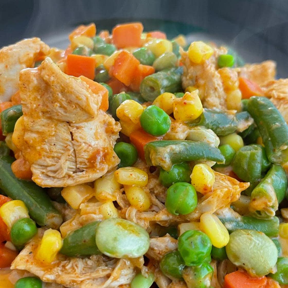 Chicken Cheesy Mixed Veggies