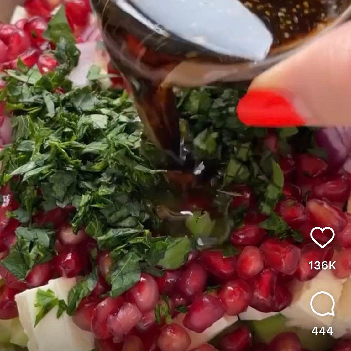 Pomegranate feta salad