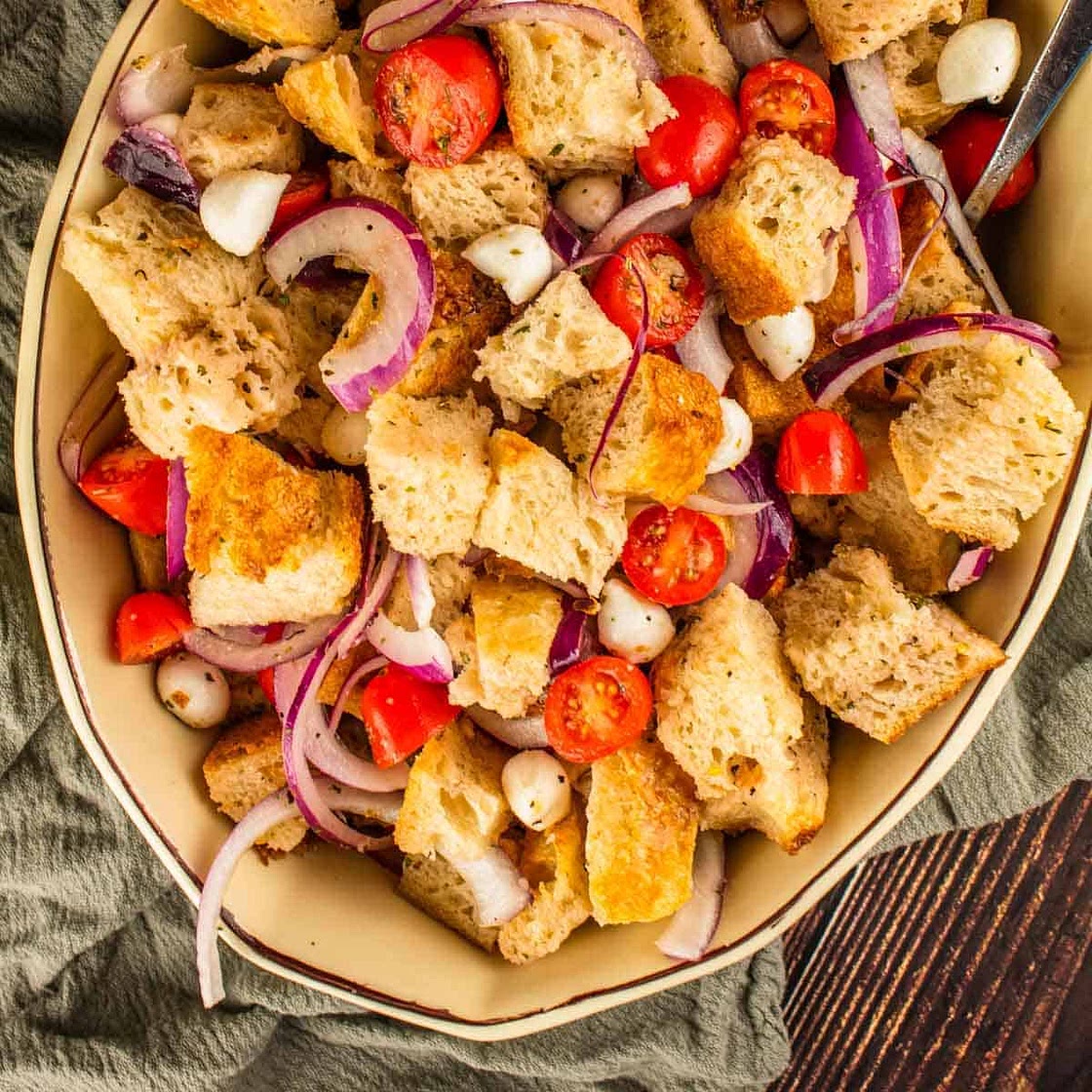 Summer Panzanella {Italian Bread Salad}
