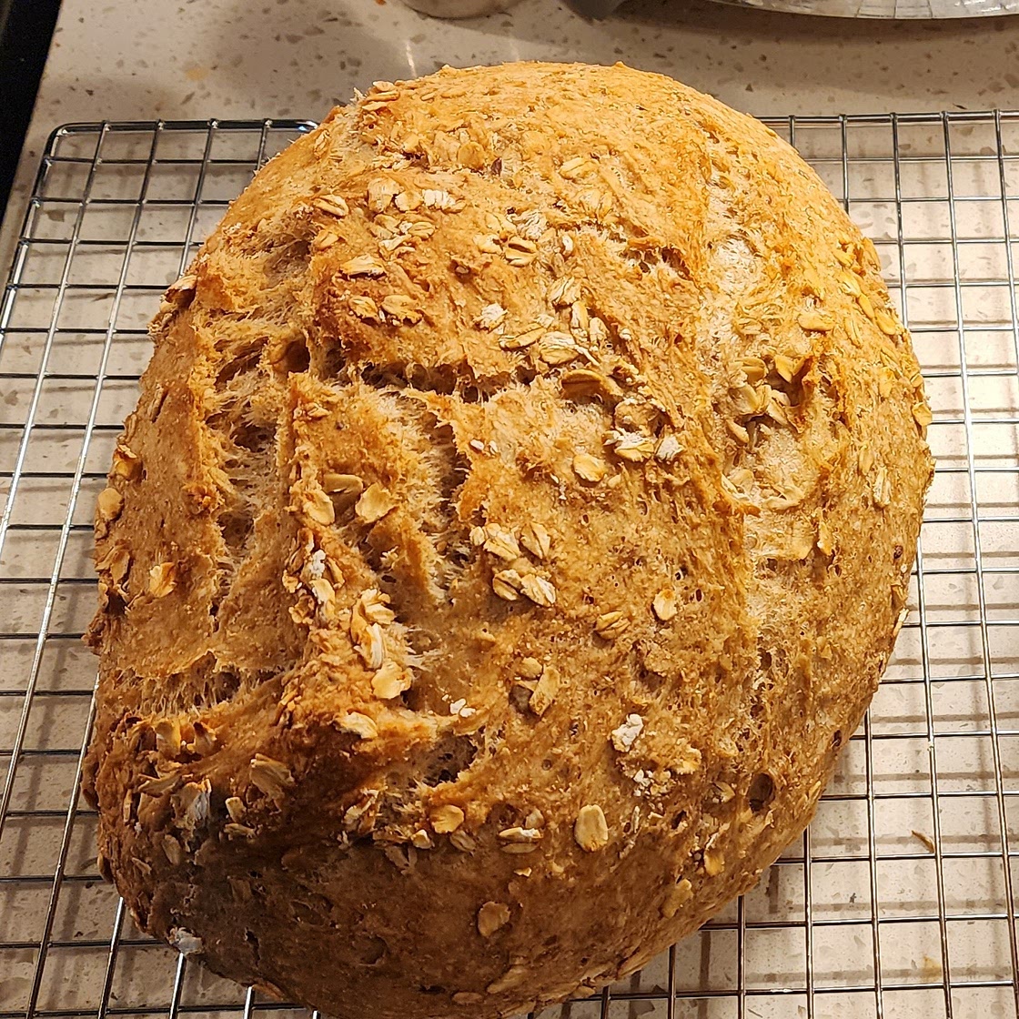 No knead multigrain whole wheat bread