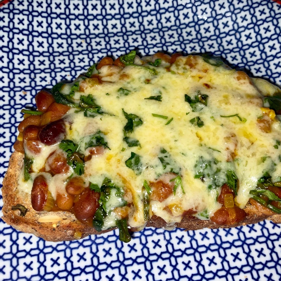 Cheesy Indian Beans on Toast