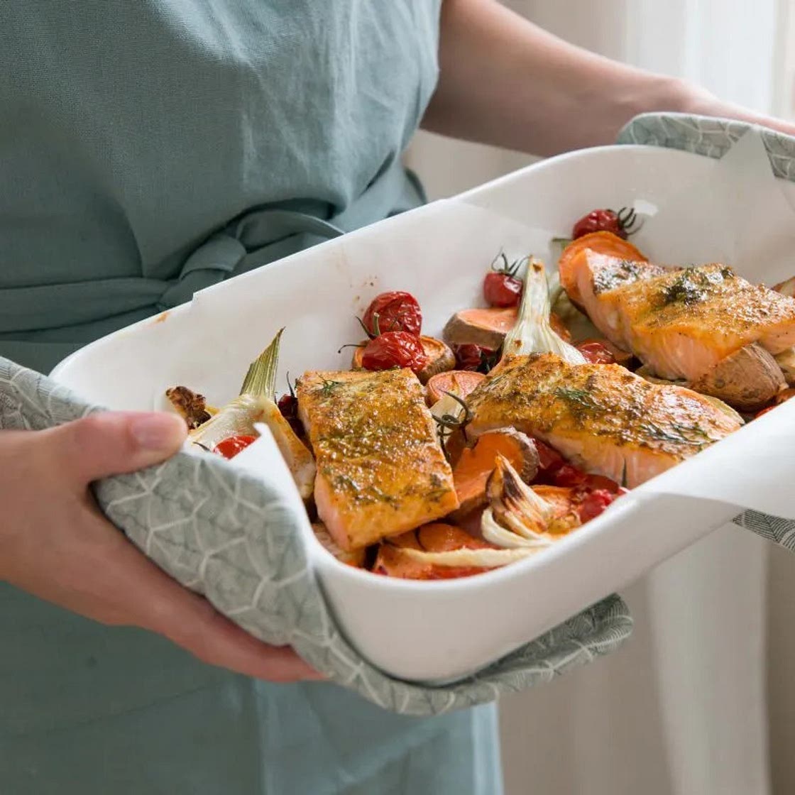 Saumon et patates douces au four