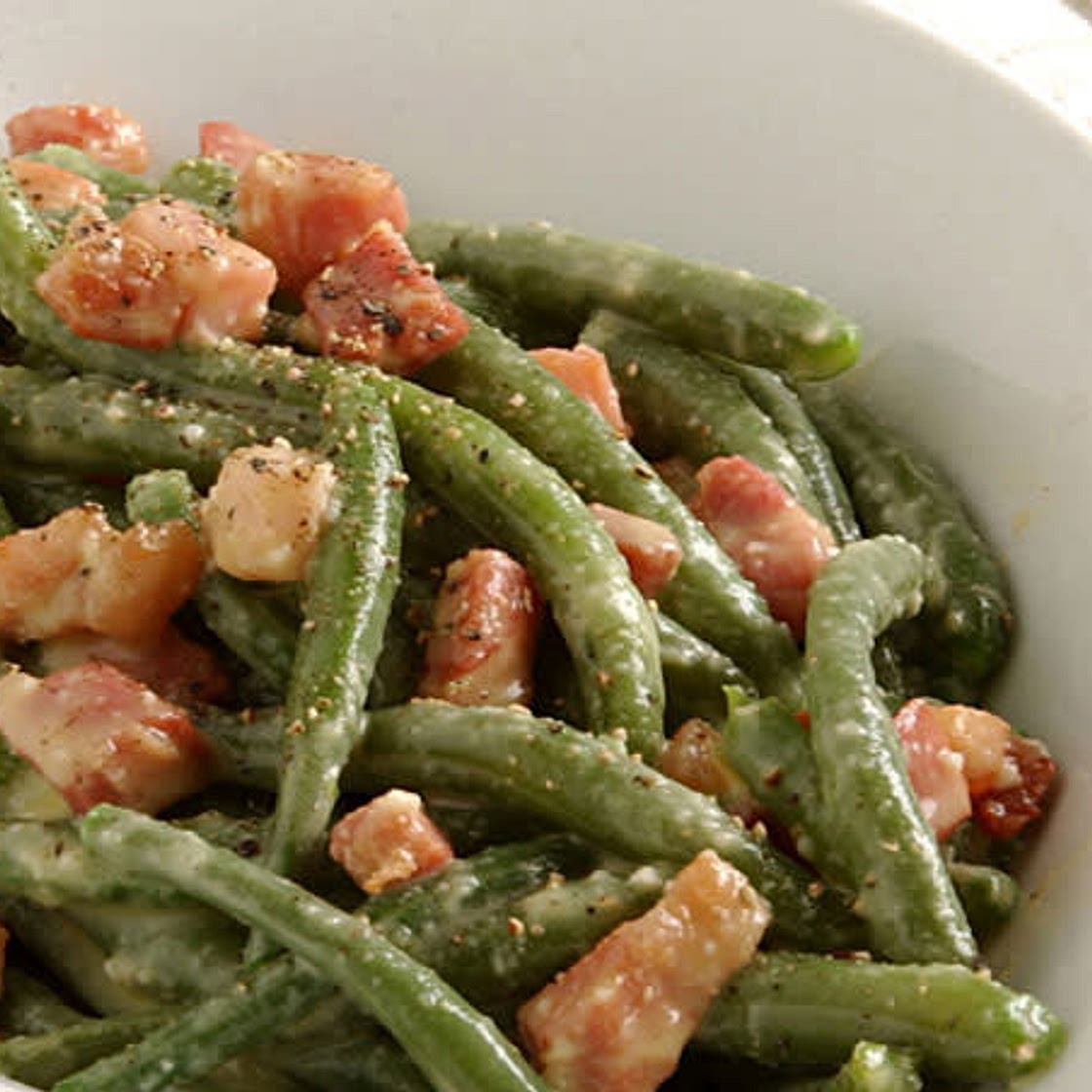 Haricot vert lardon carbonara ⭐