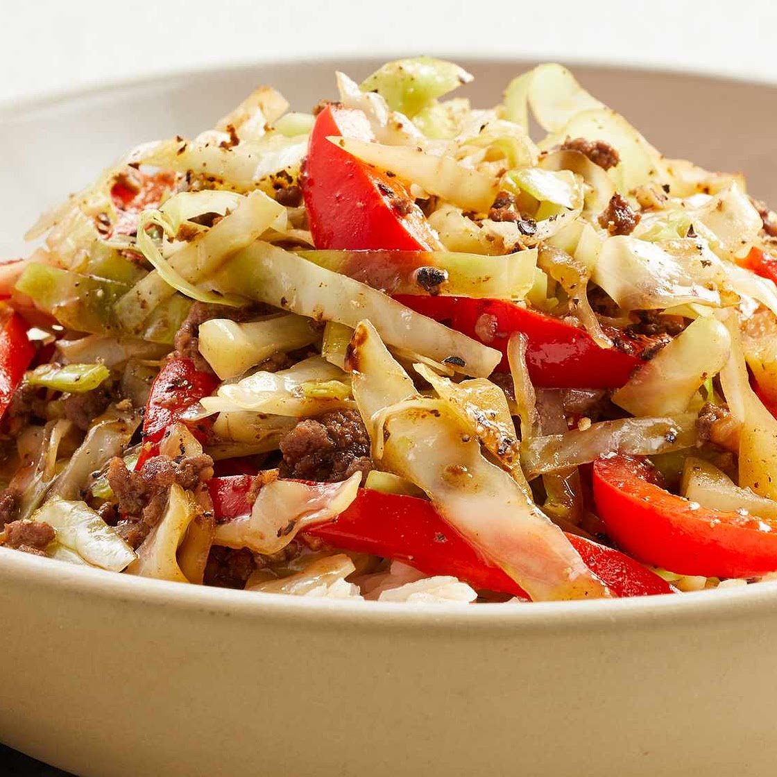 Black Pepper Beef and Cabbage Stir Fry