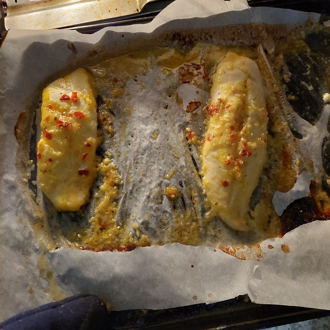 Garlicky Lemon Baked Tilapia