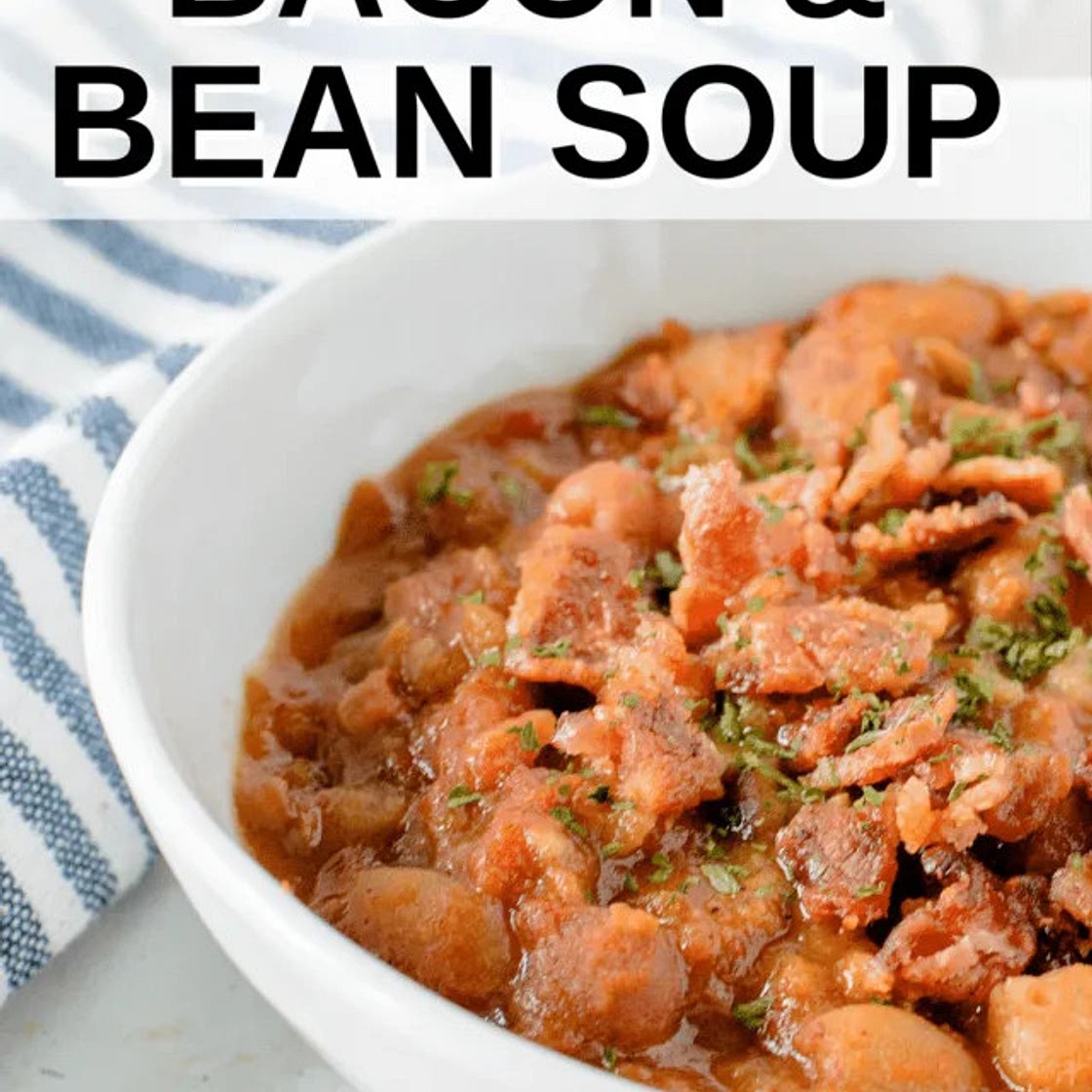 Slow cooker bacon & bean soup