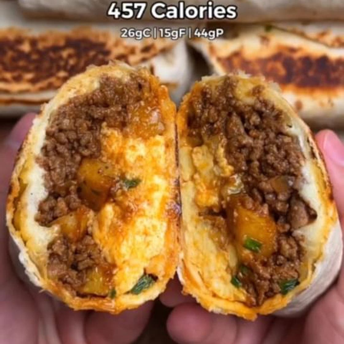 CHEESY BEEF BREAKFAST BURRITOS🌯💪🏼