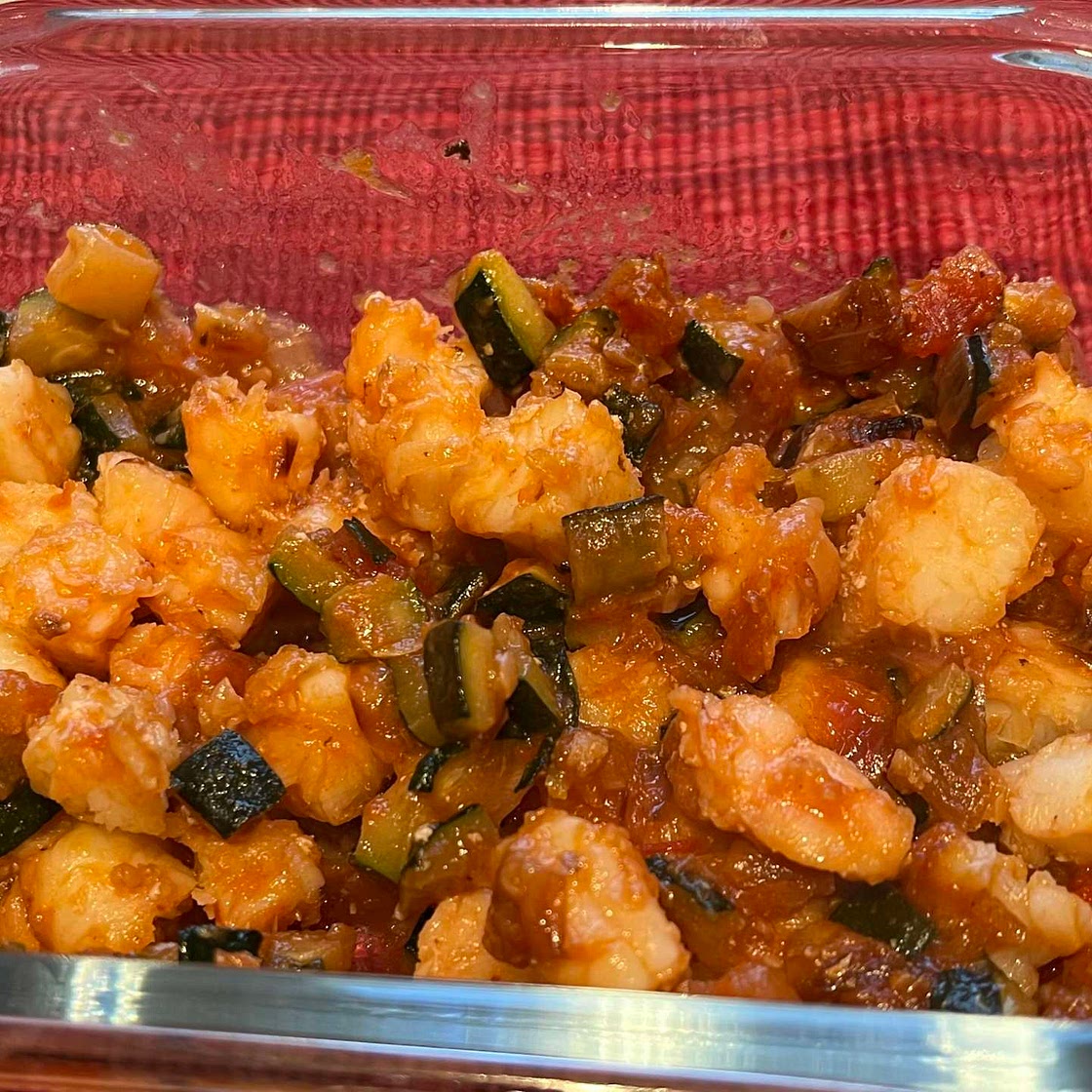 Shrimp and veggies for babies BLW