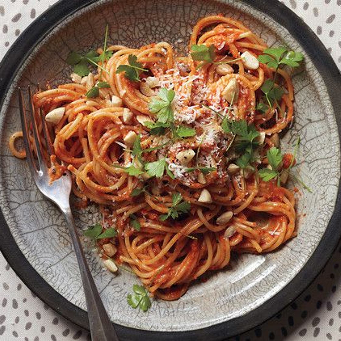 Spaghetti with Sicilian Pesto