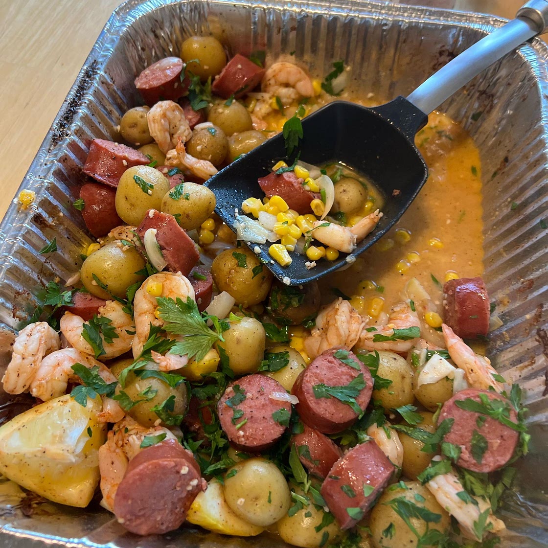 Grilled Shrimp Boil in Foil Packets