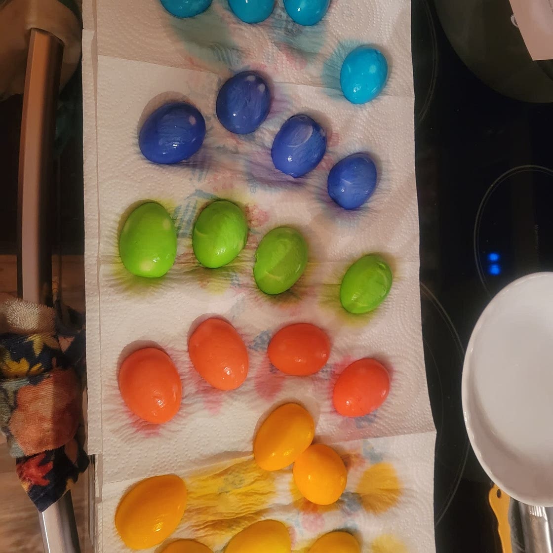 Colorful deviled eggs