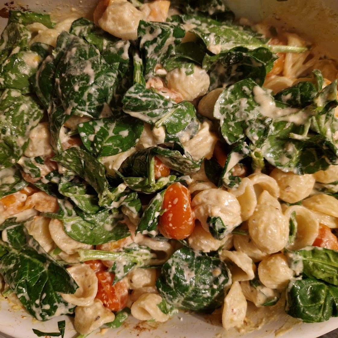One pot Feta Tomaten Spinat Pasta