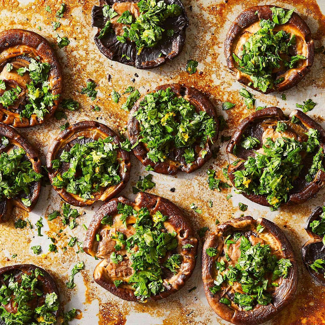 Crispy Smashed Mushrooms with Gremolata