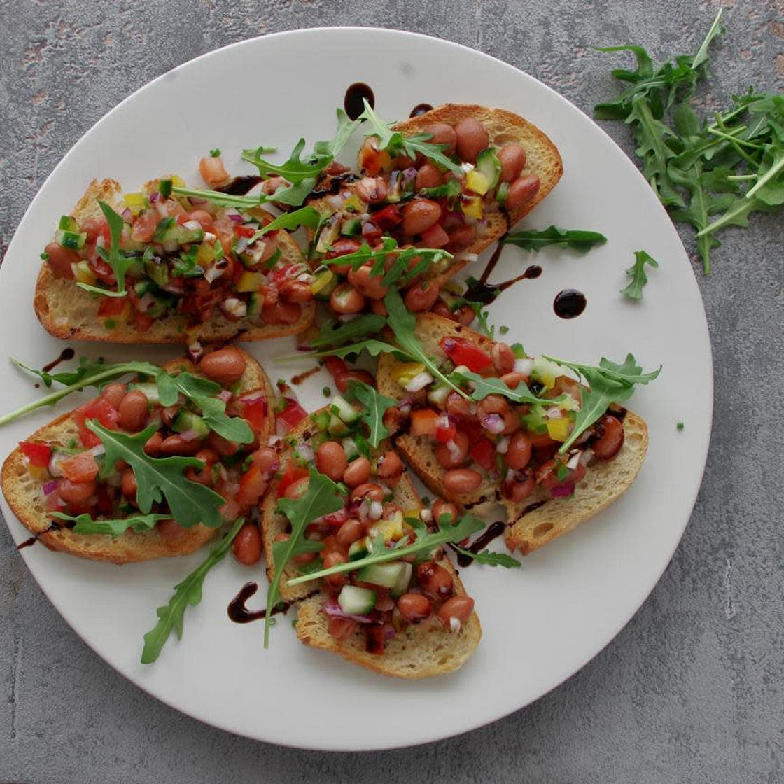 Borlotti bean bruschetta