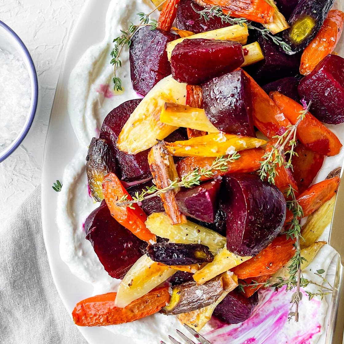 Roasted Root Vegetables with Horseradish Cream — forlemonsake