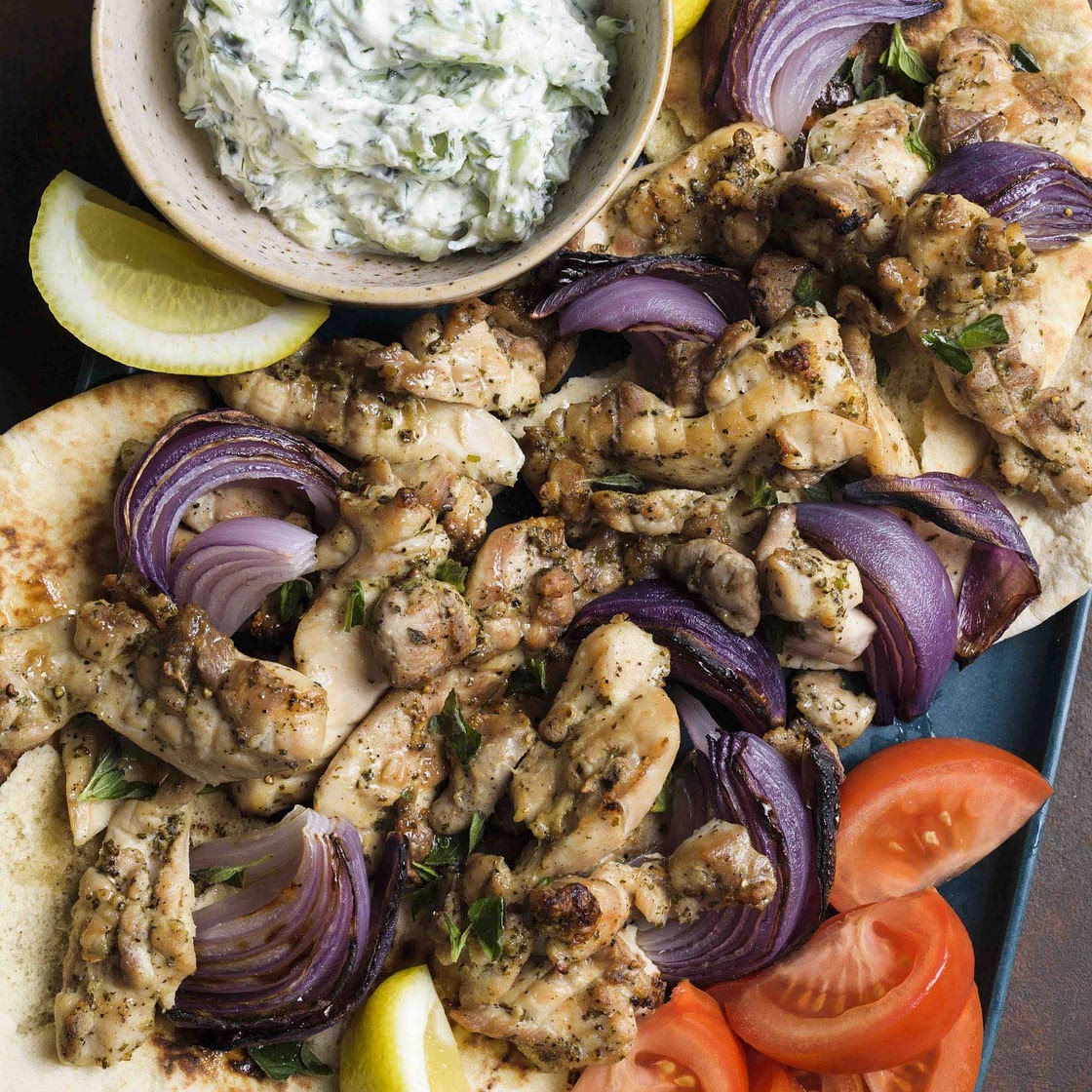 Chicken Souvlaki w/ Tzatziki 
