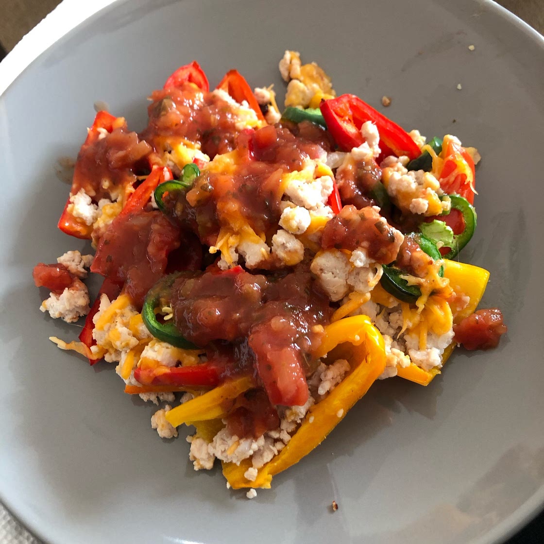 Mini Bell Pepper Loaded Turkey "Nachos"