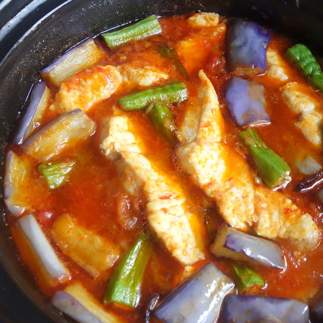 Assam Fish with Egg Plant
