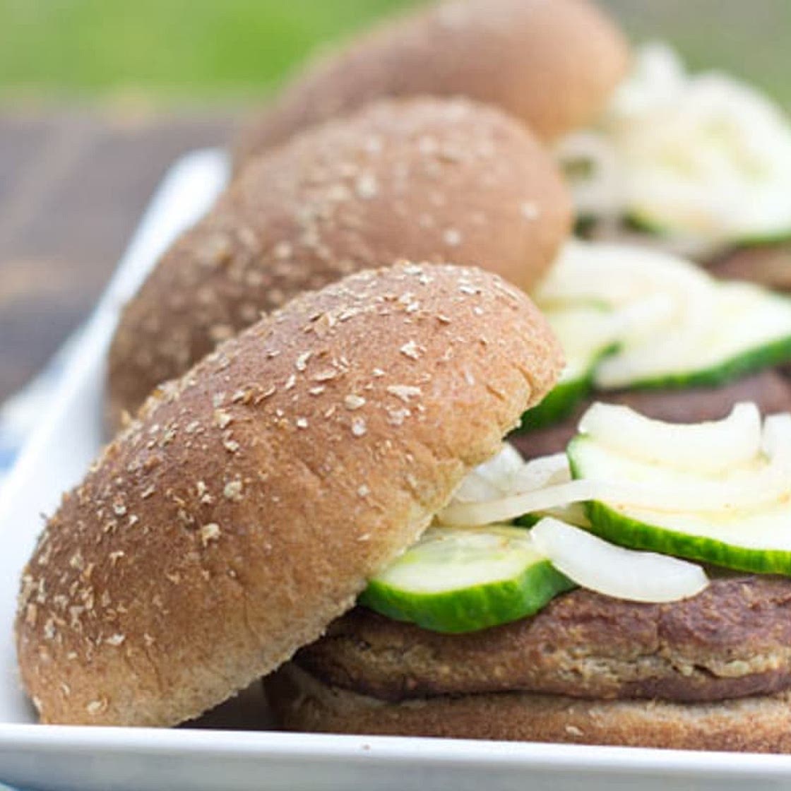 Tofu Burger with Sriracha Pickles Recipe
