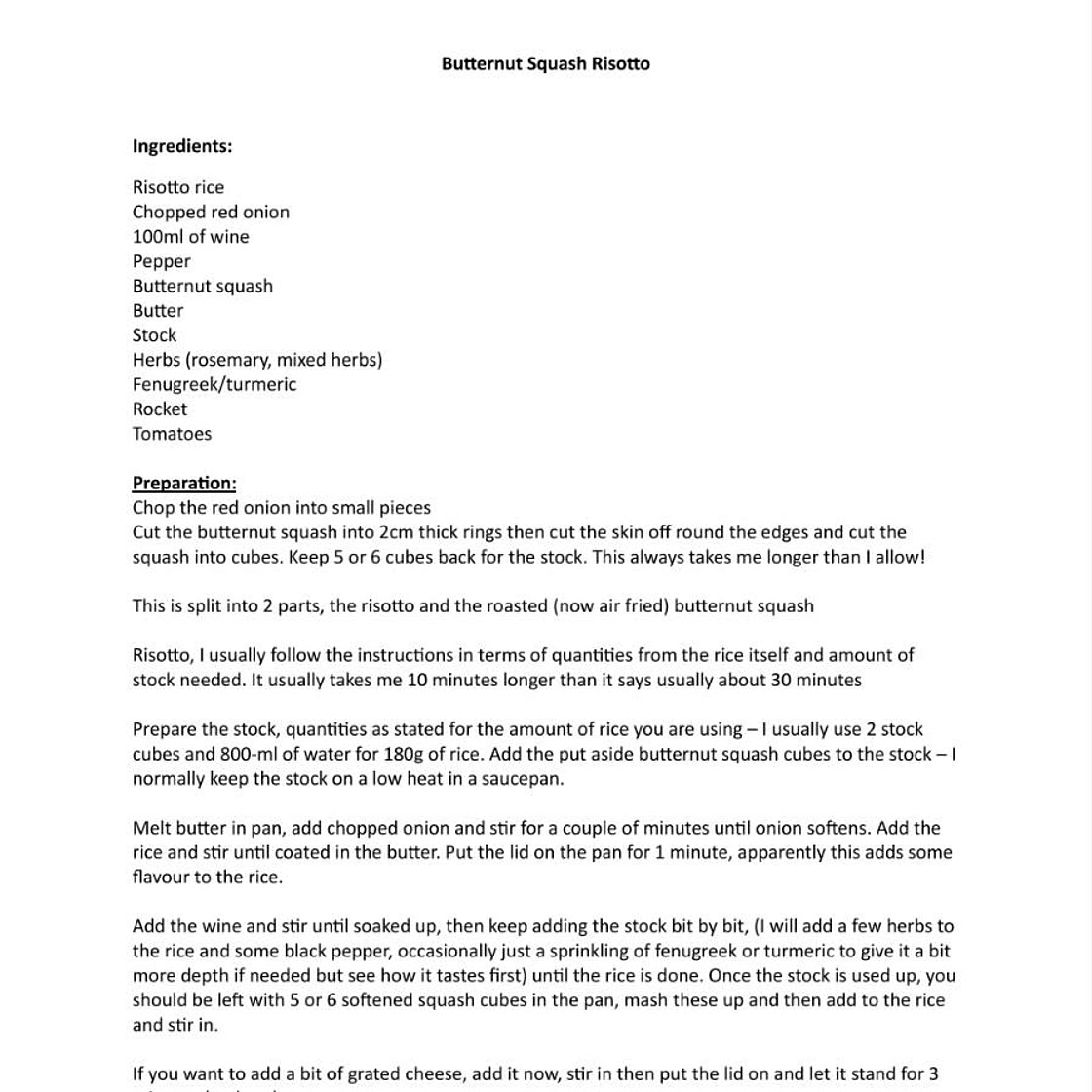 Carl butternut risotto