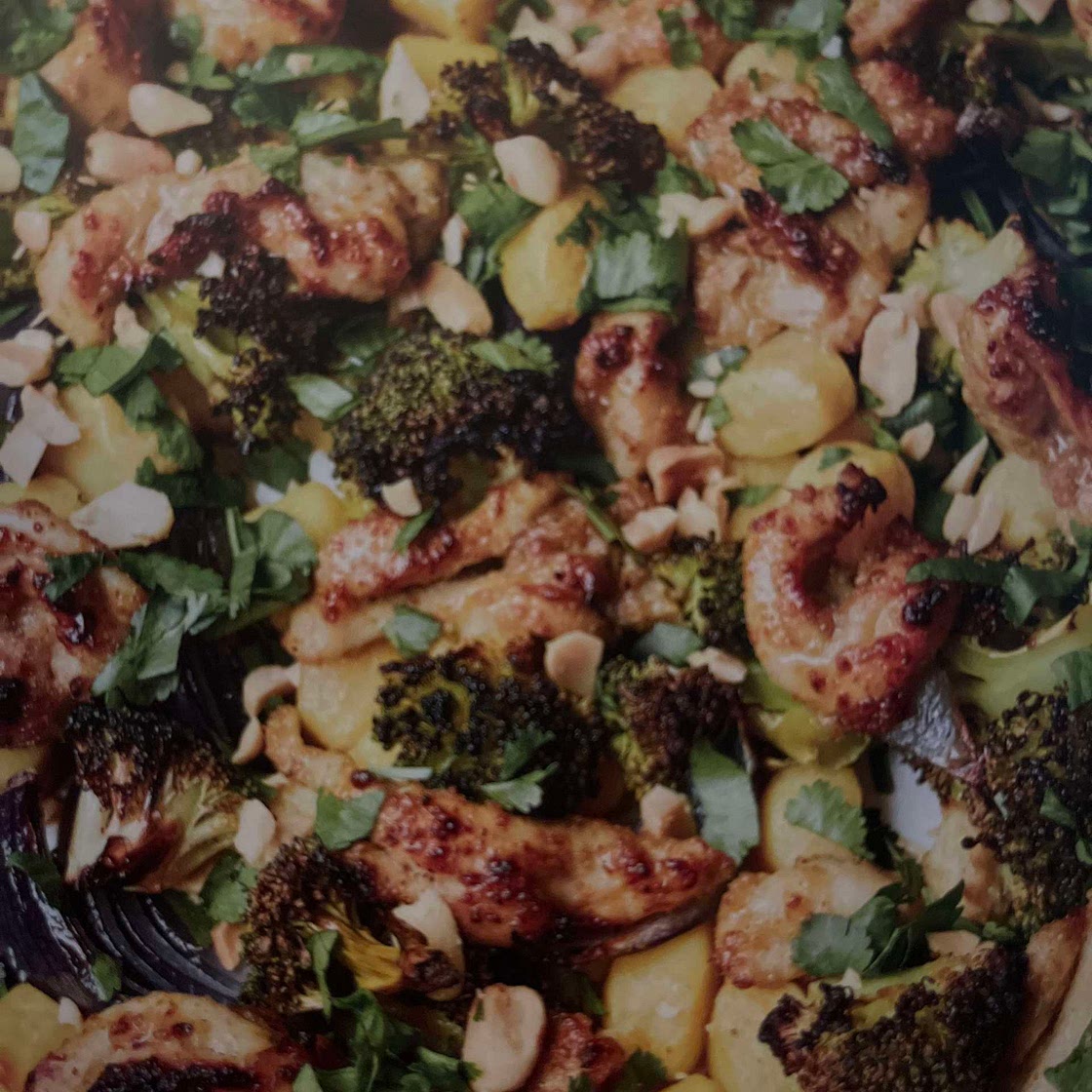 One-pan peanut chicken