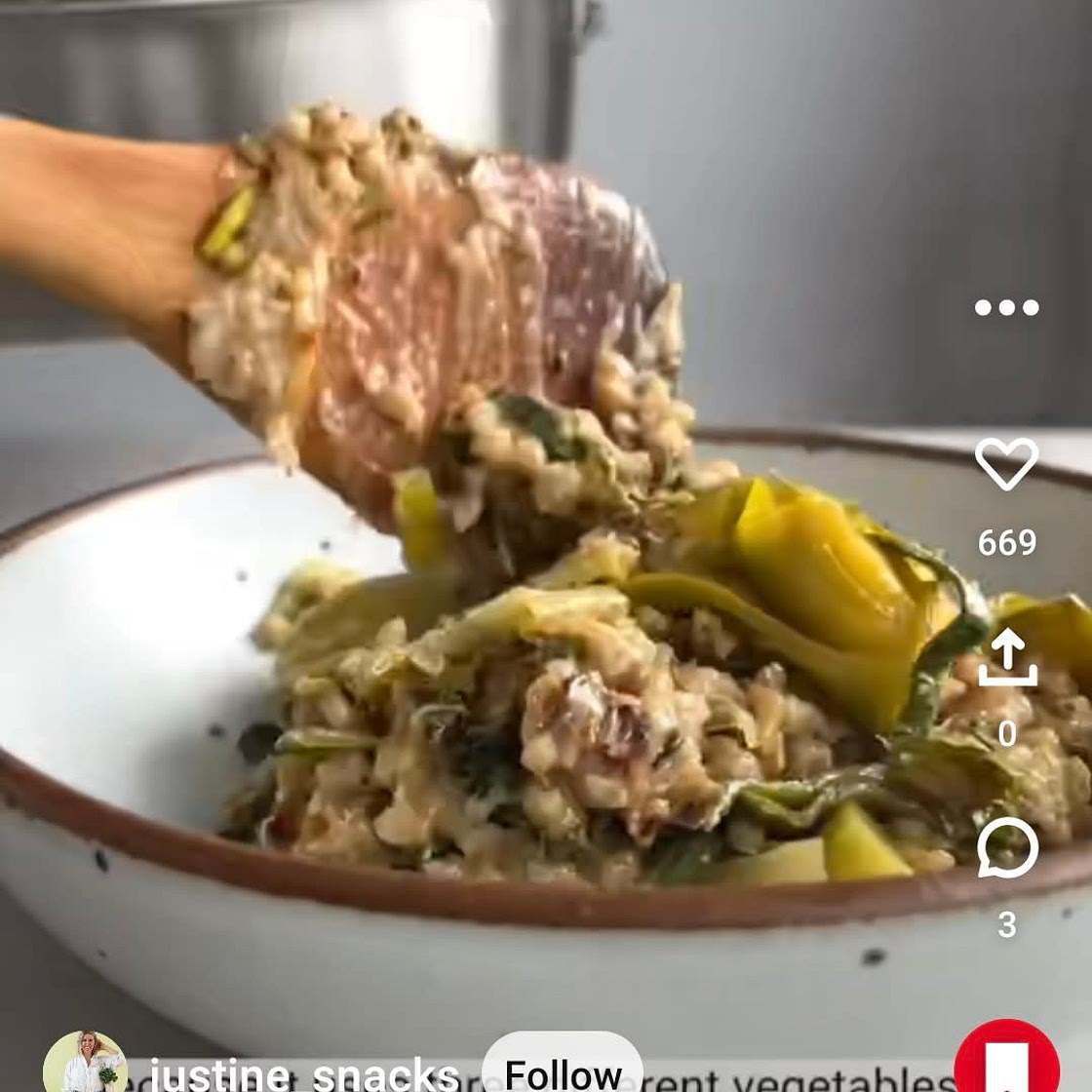 Leek and grain with creamy sauce
