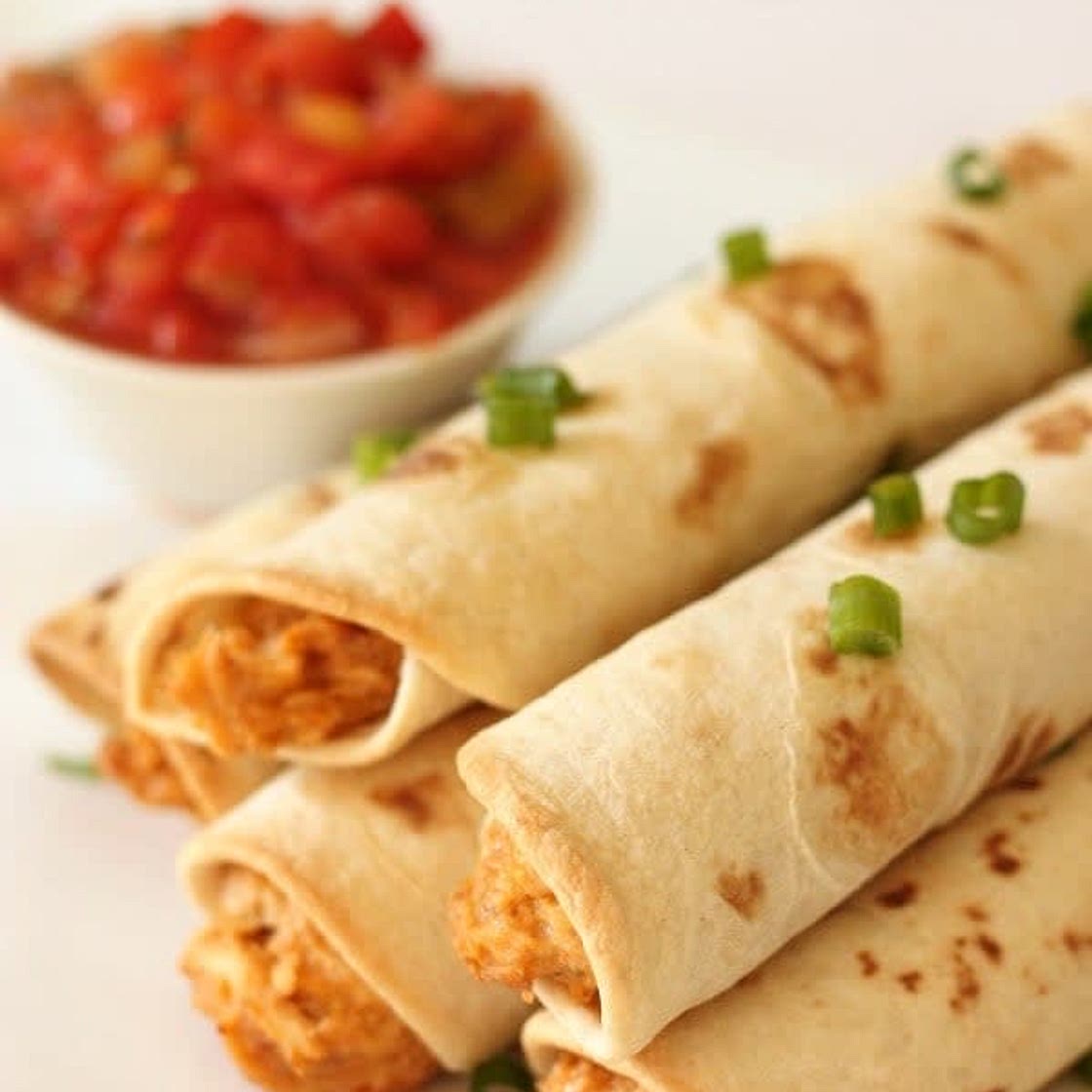 Crockpot Cheesy Chicken Taquitos