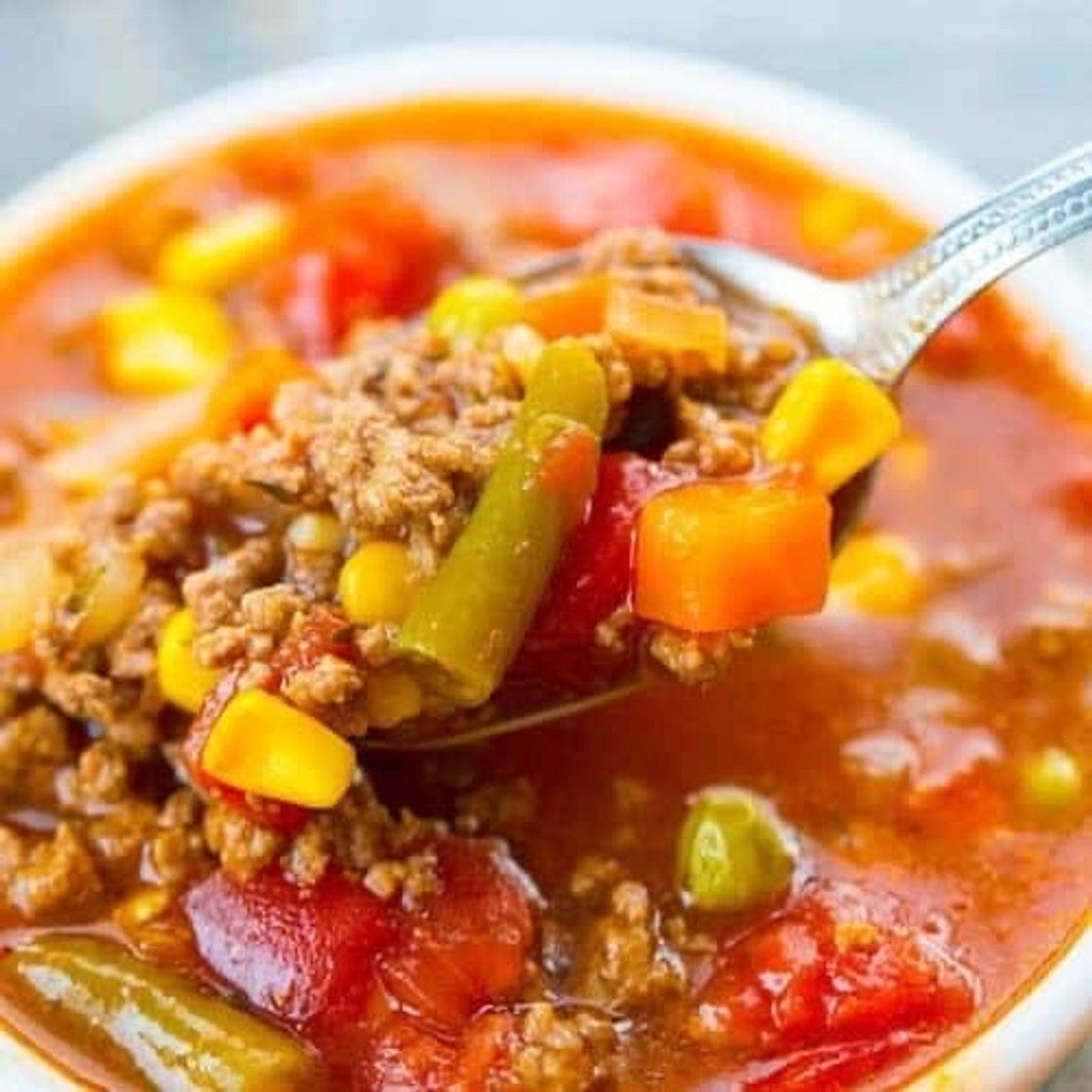 Stovetop Hamburger Vegetable Soup