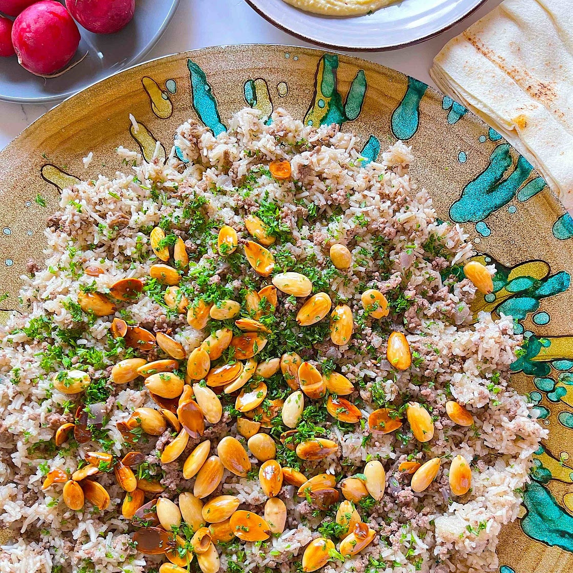 Arabic One Pot Spiced Rice & Ground Beef (Hashweh Rice)
