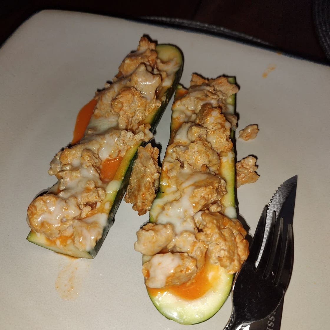 Buffalo Chicken Zucchini Boats Recipe