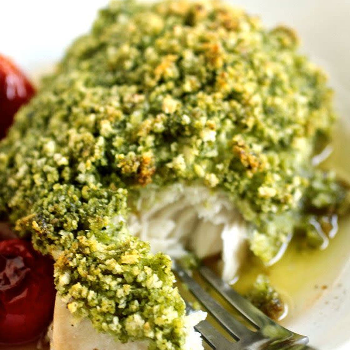 Pesto Crusted Tilapia
