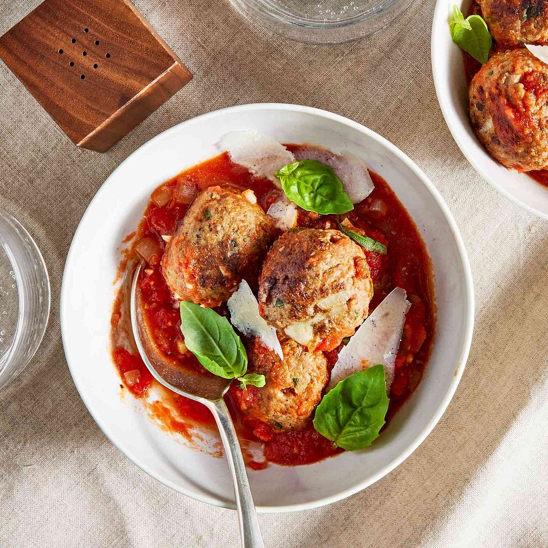 Mozzarella-Stuffed Meatballs