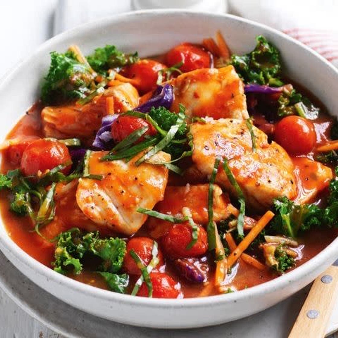 Tomato and fish casserole