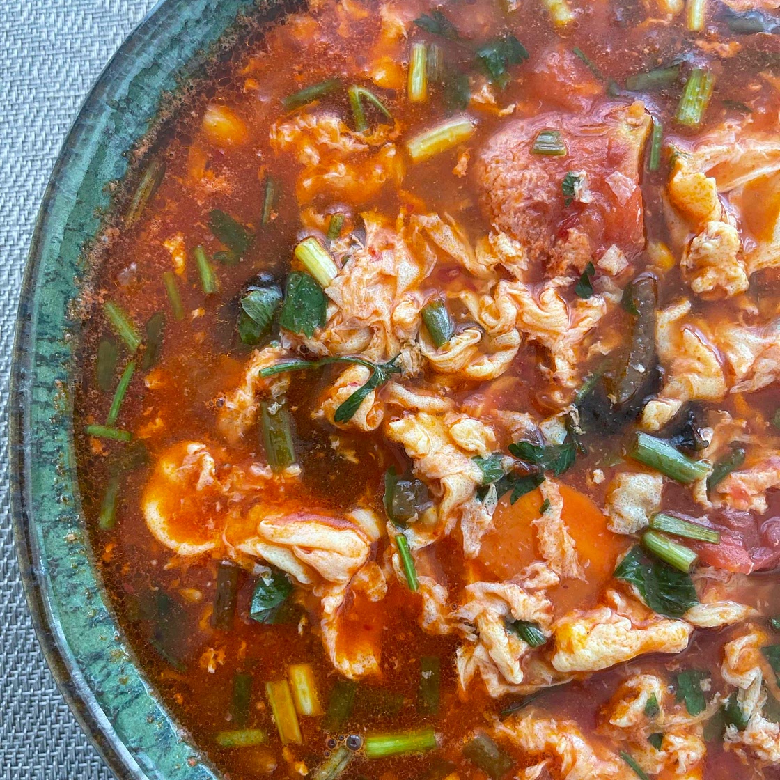 Korean tomato and egg soup