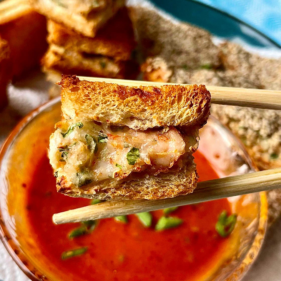 Crunchy Shrimp Toasts 2 ways 