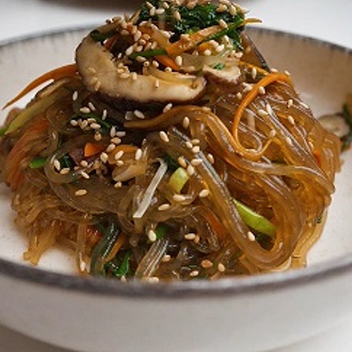 Japchae (Glass Noodles with Pork and Vegetables)