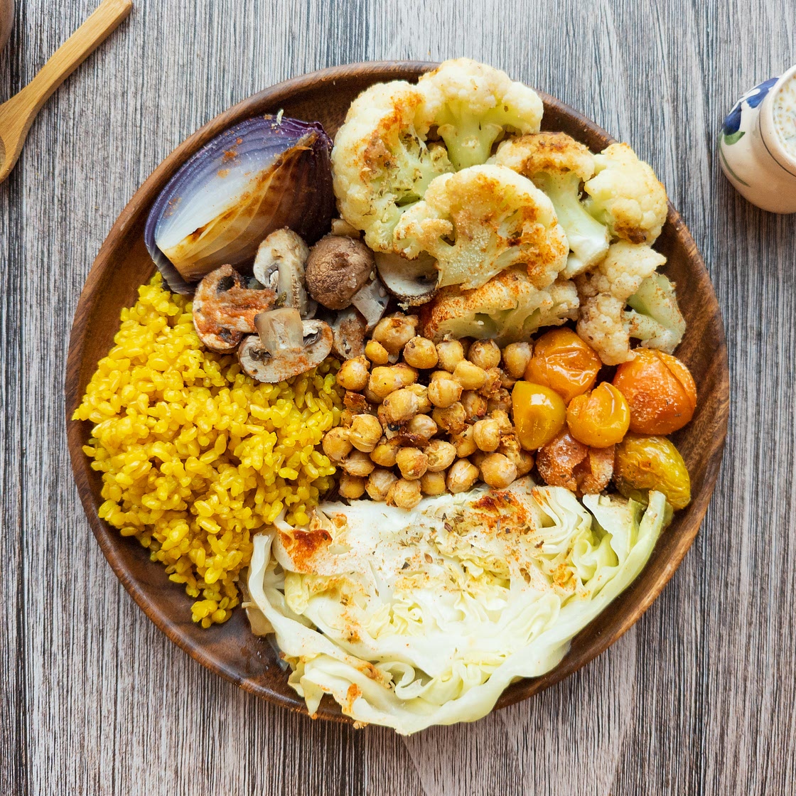 Middle Eastern Roasted Chickpea & Veggie Bowl