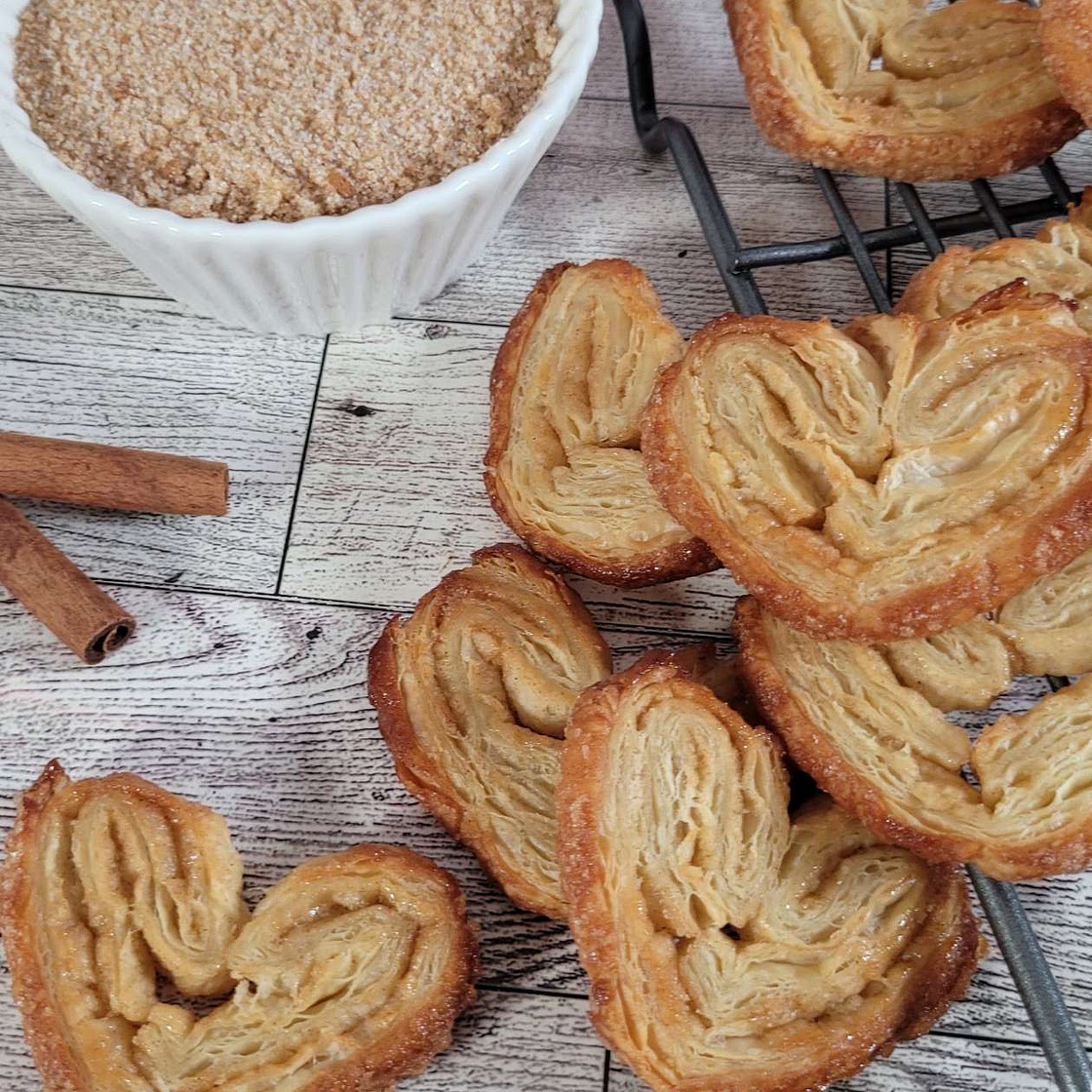 Puff Pastry Palmiers. Flaky, buttery, and oh-so-delicious!