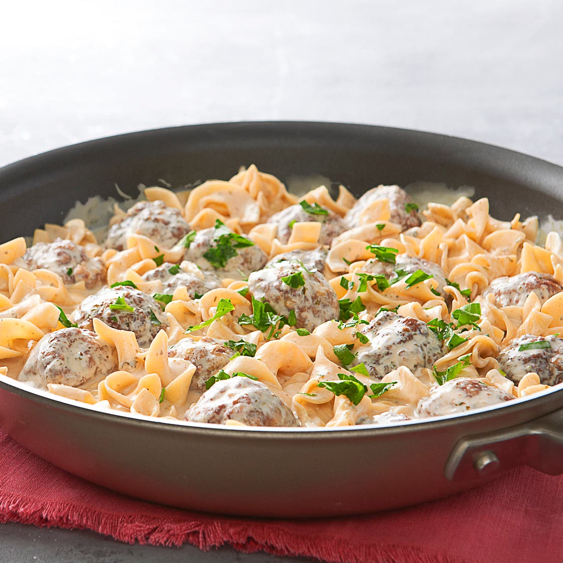 Simple Meatball & Noodle Skillet