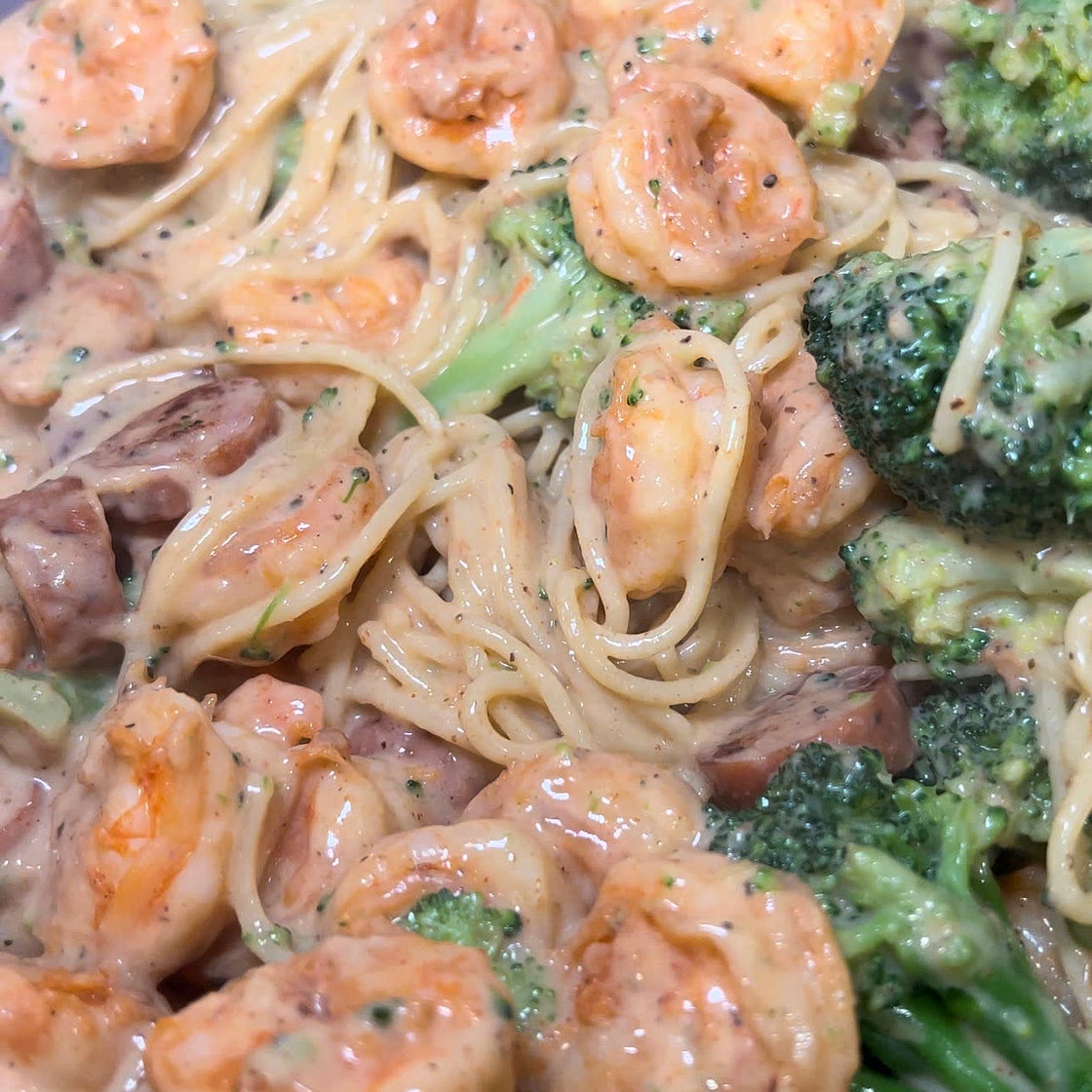 Cajun Shrimp & Sausage Protein Alfredo