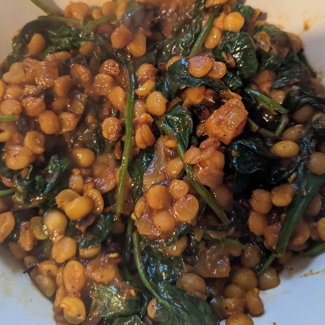 Easy Yellow Split Pea and Spinach Dhal (Vegan)