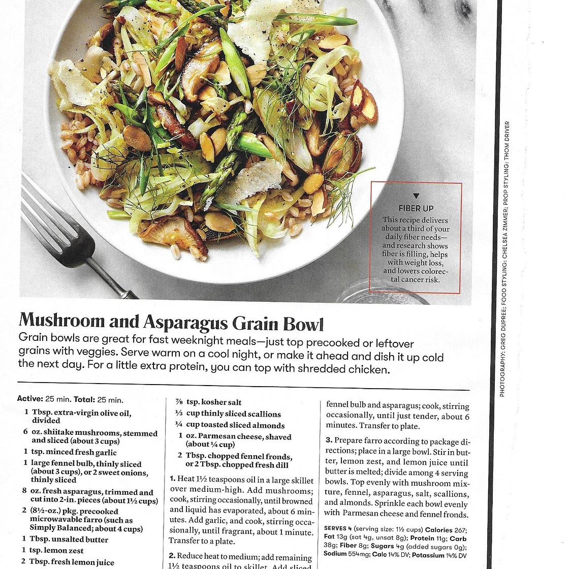Mushroom and Asparagus Grain Bowl