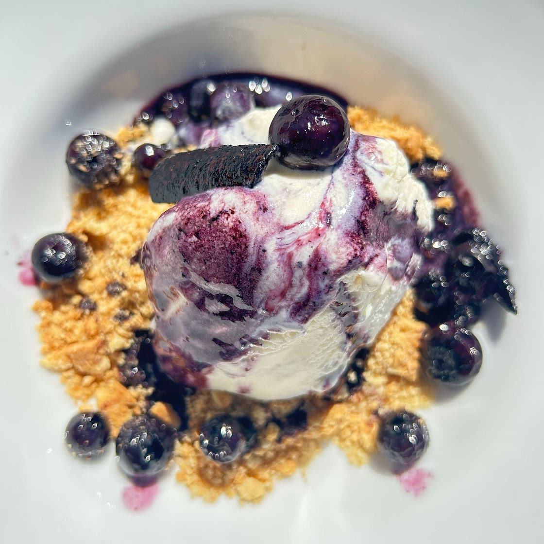 Blueberry and red wine jus